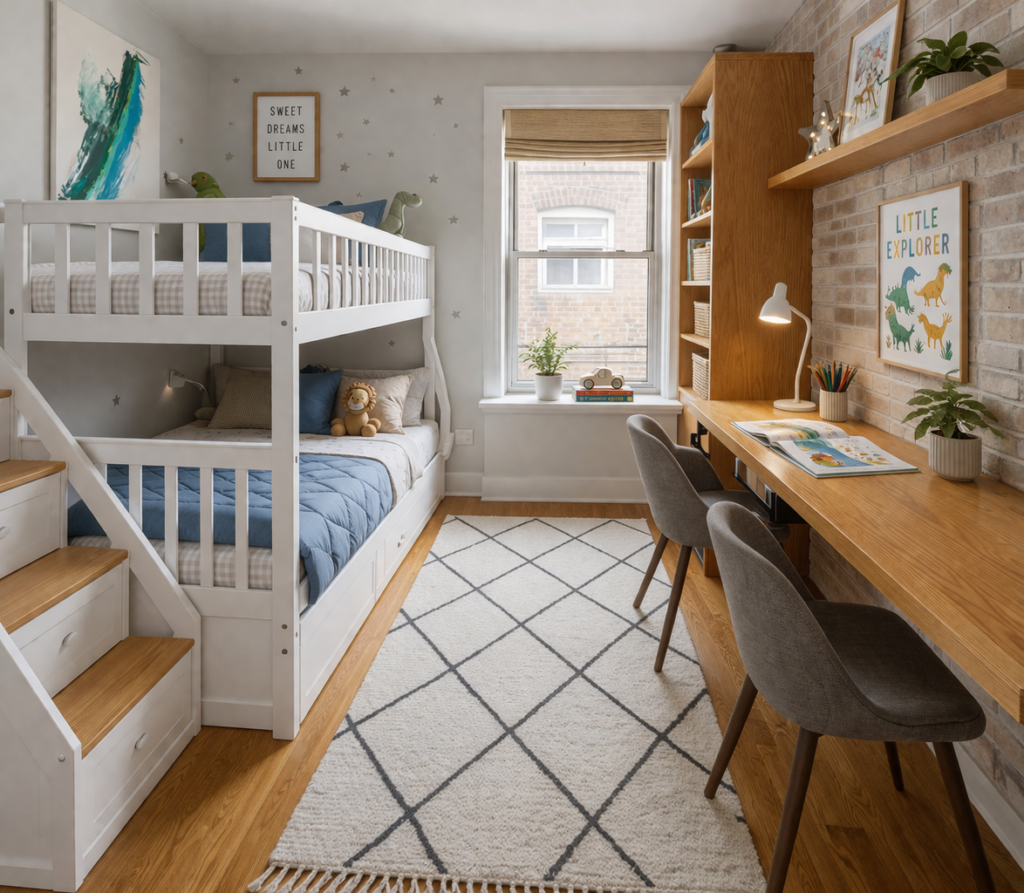 cozy family lounge interior with soft seating, warm lighting, and comfortable home decor